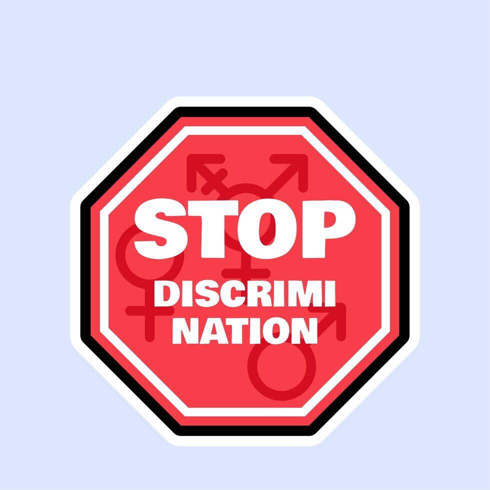 Stop discrimination and protect human rights sign vector