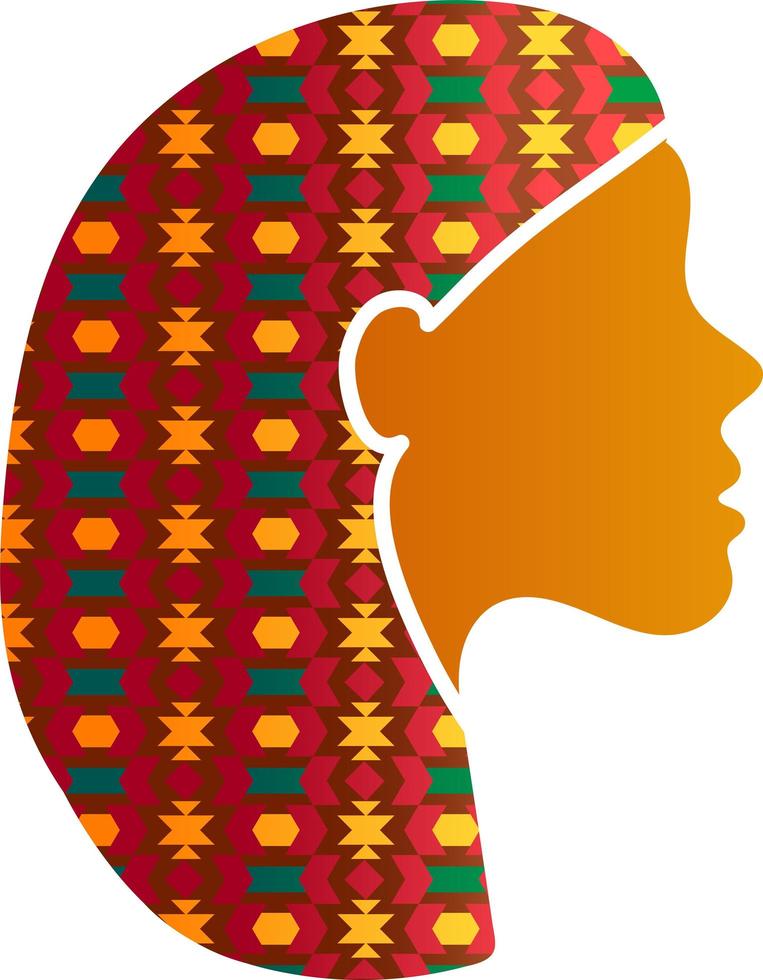 mujer india, cara, silueta, perfil, icono, aislado vector