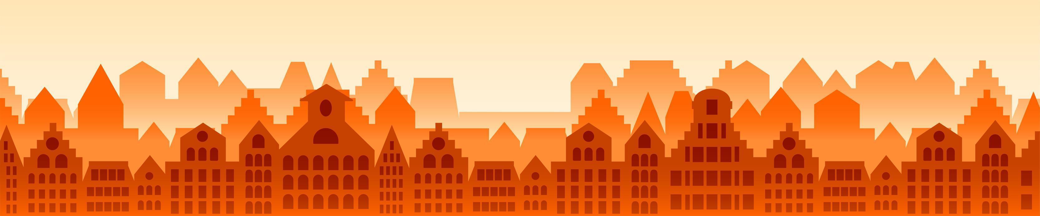 European old city horizontal simple background vector