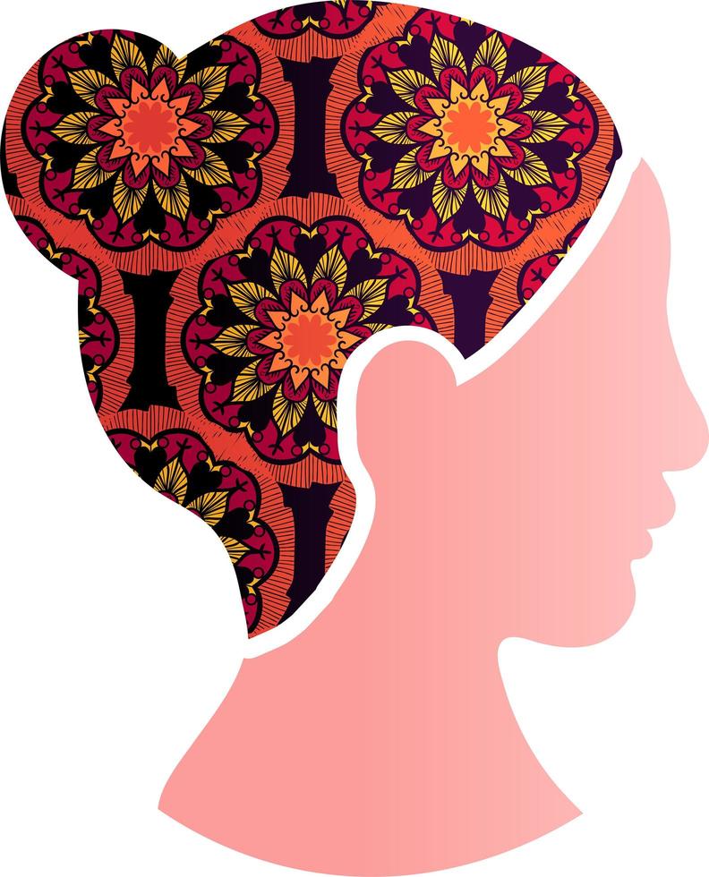 Asian Woman Face Silhouette Profile Icon Isolated vector