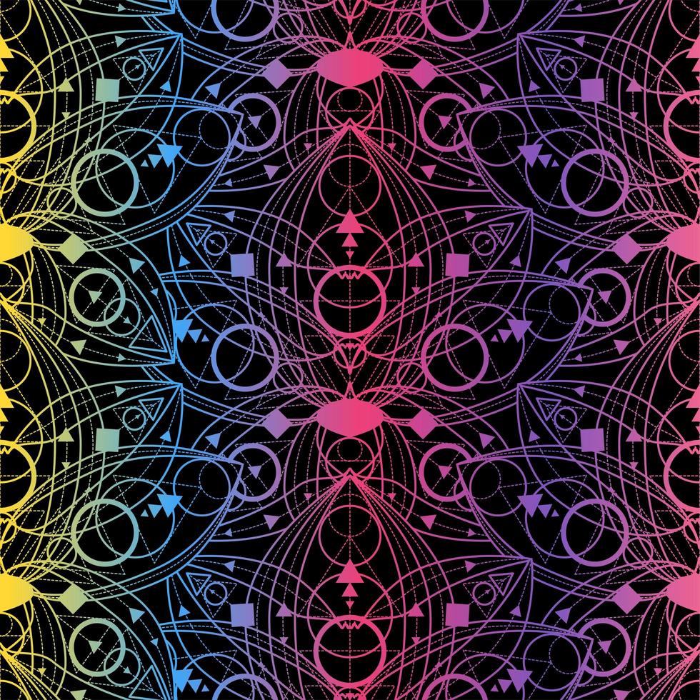 Colorful seamless pattern lotus flower outline vector