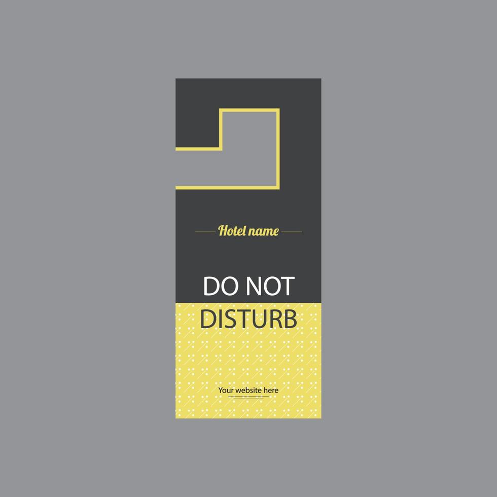 Hotel Door Hanger Layout design, do not disturb hangers vector