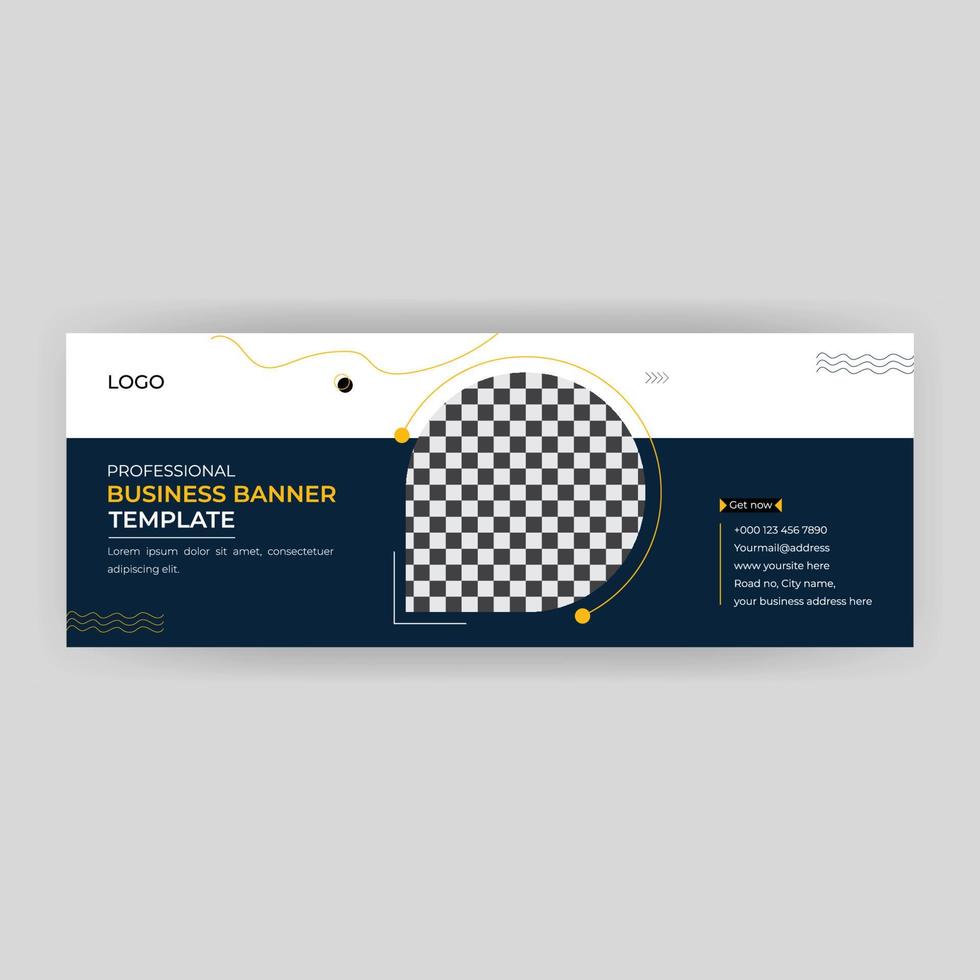 Social media cover banner, modern business web banner design template, corporate email signature vector