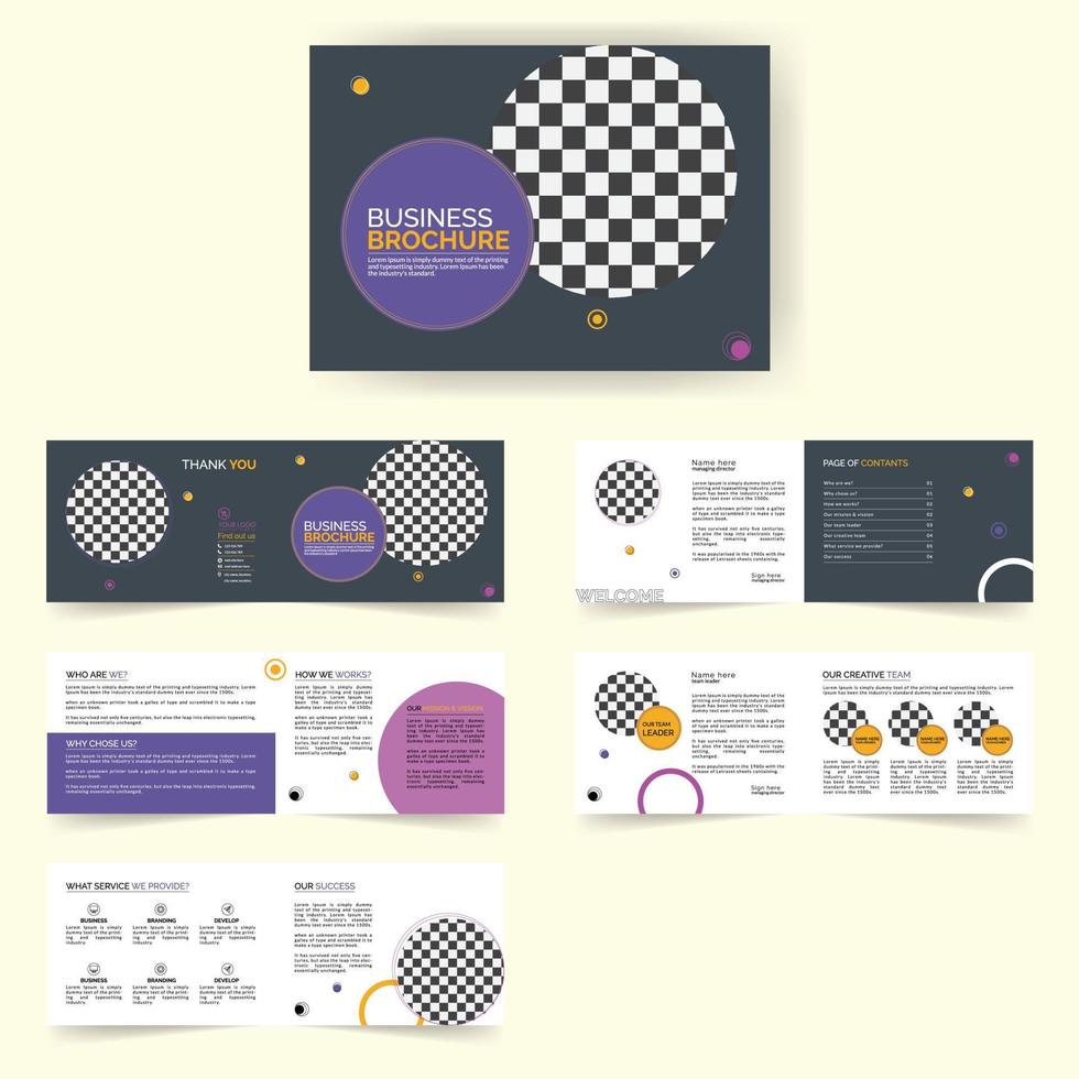 Modern business horizontal brochure template layout design, 10 page corporate brochure editable template layout, minimal business brochure template design. vector