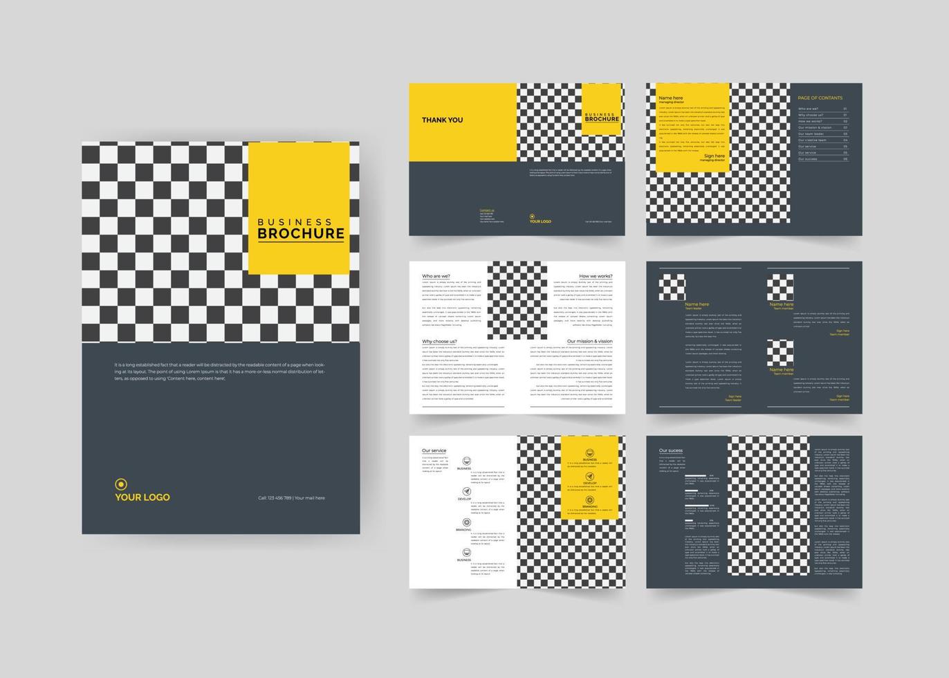 Modern business brochure template layout design, 21 page corporate With Regard To 12 Page Brochure Template