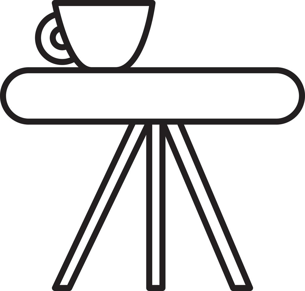 Mesa de comedor muebles con vector de icono de taza de bebida