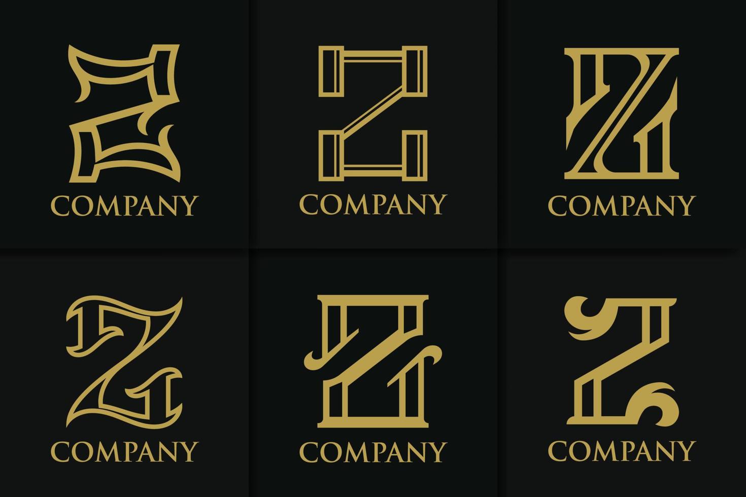 Vintage Z letter logo monogram template collection vector