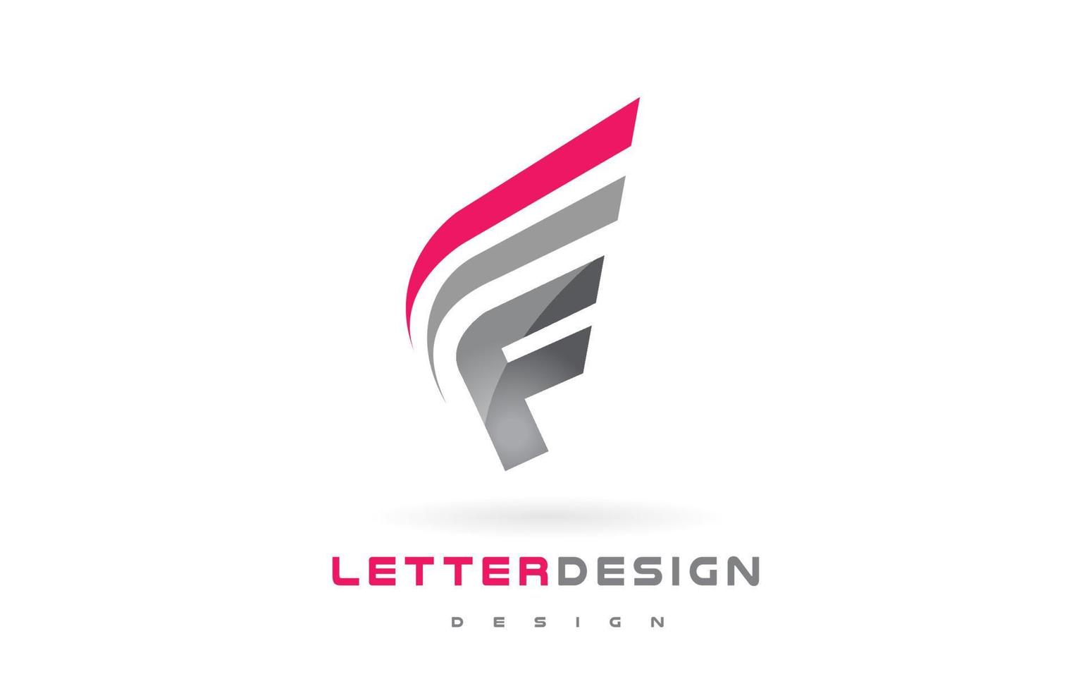 Diseño de logotipo letra F. concepto de letras modernas futuristas. vector