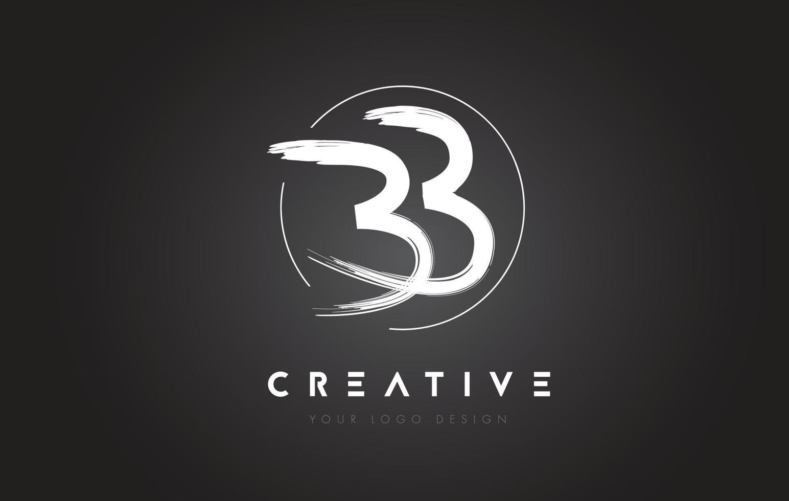 BB Brush Letter Logo Design. Artistic Handwritten Letters Logo Concept. vector