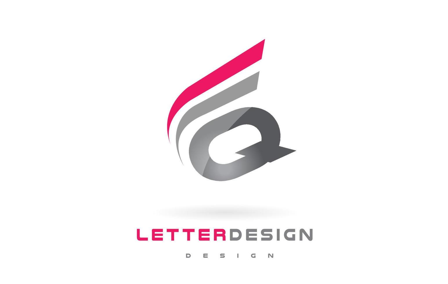 Q Letter Logo Design. Futuristic Modern Lettering Concept. vector
