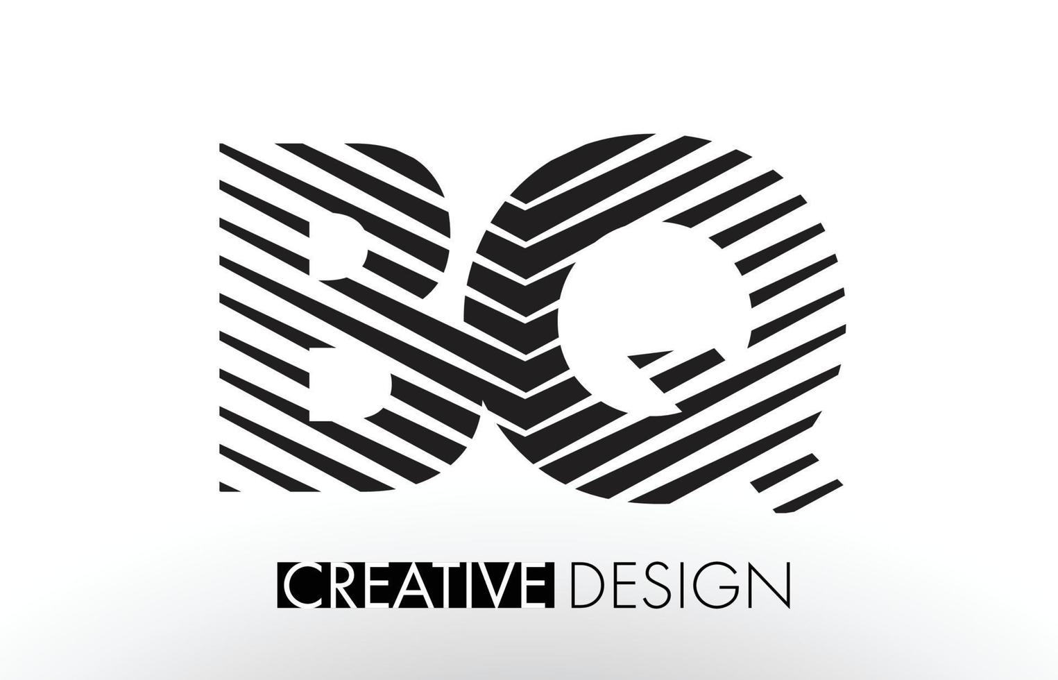 BQ B Q Lines Letter Design with Creative Elegant Zebra vector