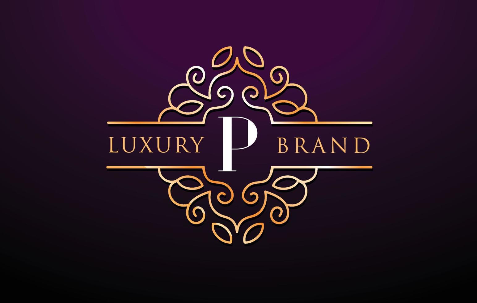 P Letter Logo Luxury.Royal Monogram Design vector