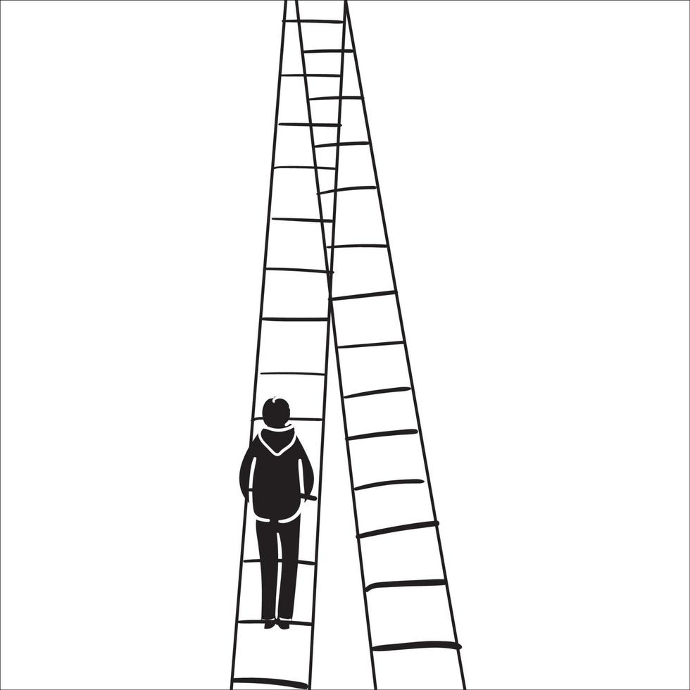 man climbing ladder vector