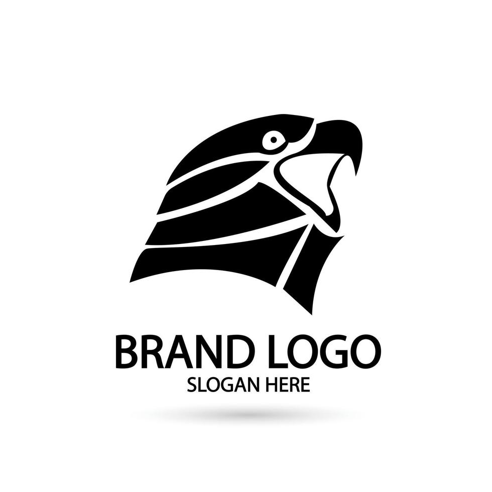 Black and White Falcon, eagle logo icon vector illustration design