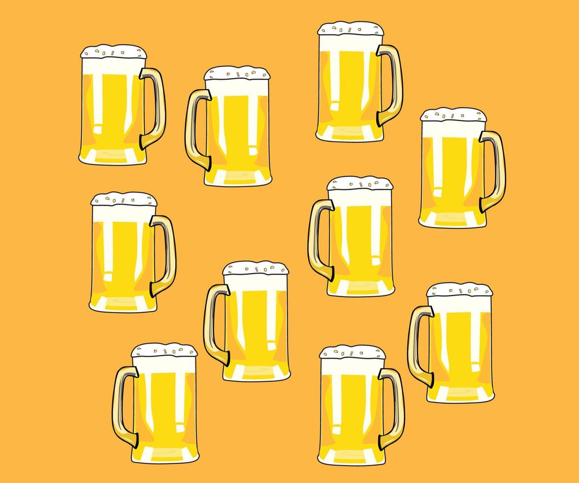 Beer Glasses Seamless Pattern vector