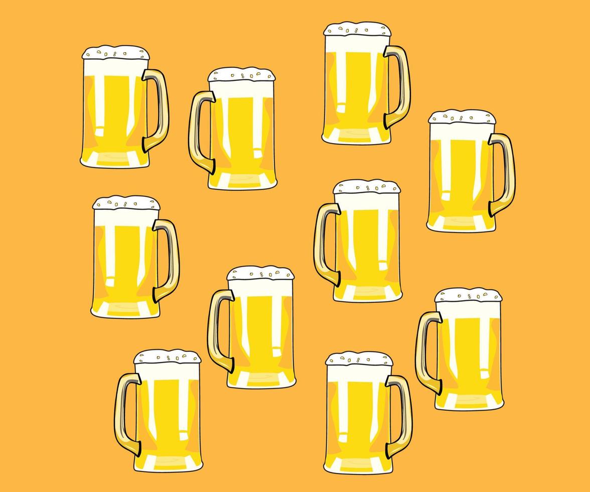 vasos de cerveza, seamless, patrón vector