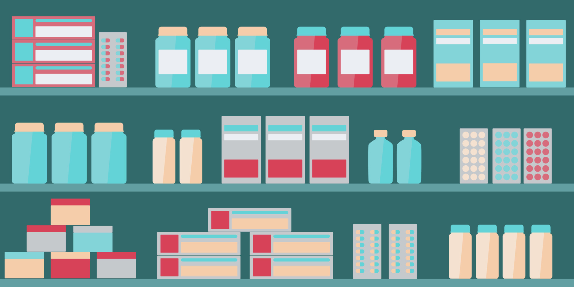 Pharmacy Shelves with Medicine Stock Vector - Illustration of concept,  healthcare: 106014912