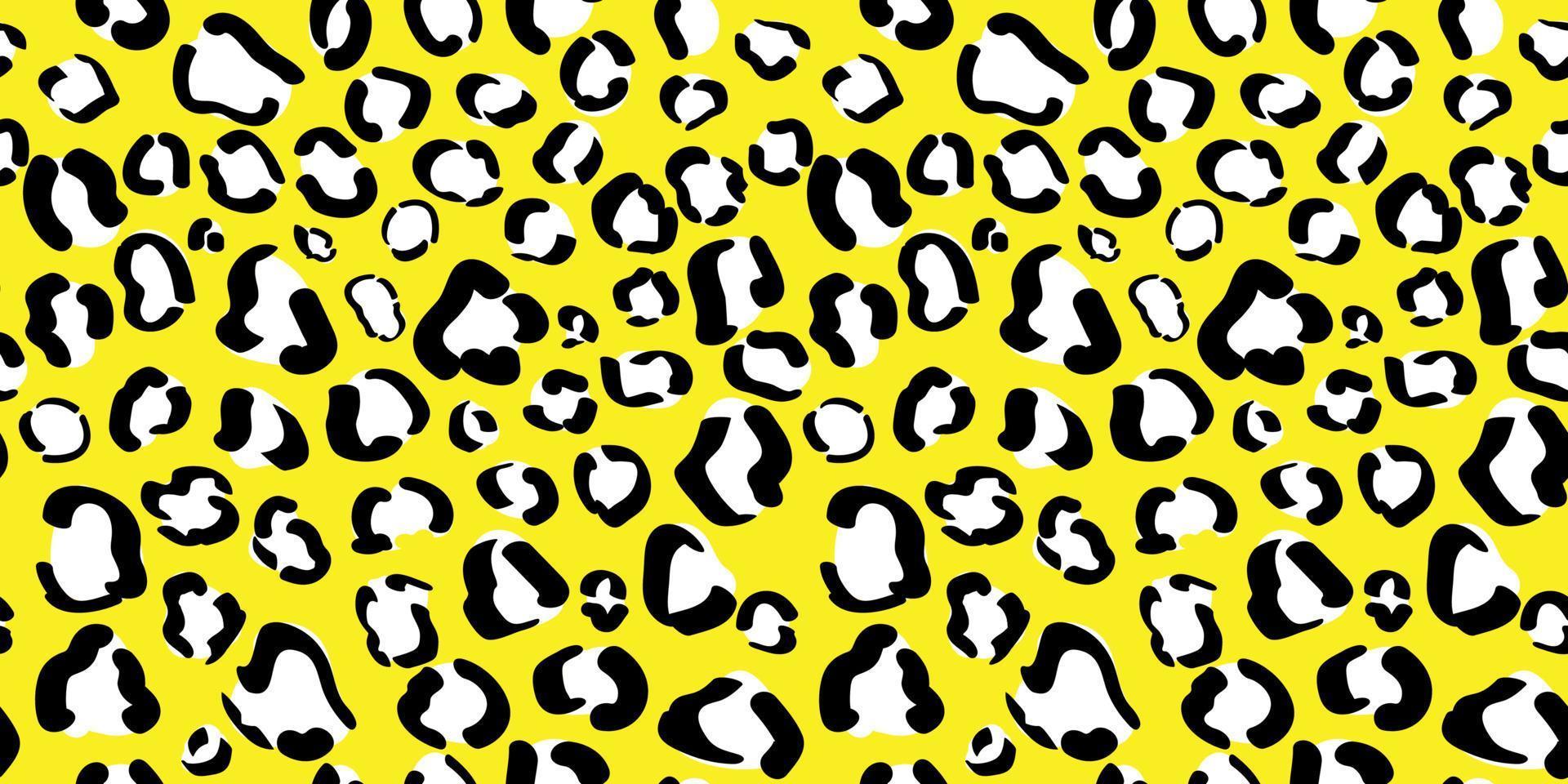 estampado de leopardo amarillo de patrones sin fisuras. Fondo de piel de animal de guepardo. diseño de papel o tela para envolver vector