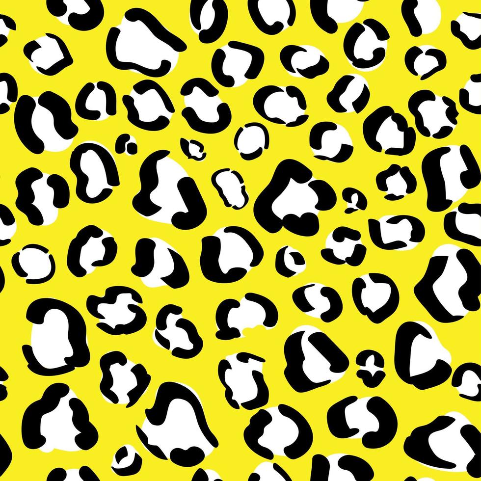 Yellow leopard print seamless pattern. Cheetah animal skin background. Wrapping paper or fabric design vector