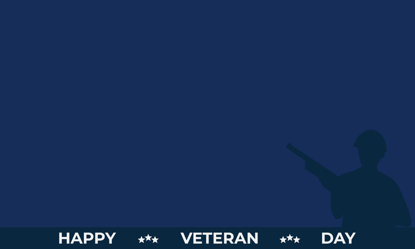 Veterans Day Background with Silhouette of a veteran soldier, and Copy Room Area. Suitable to be placed on content with that theme. vector