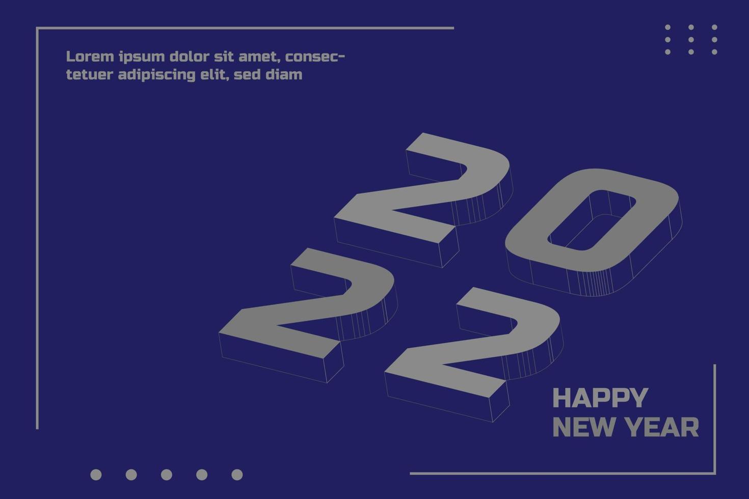 Happy New Year 2022 Bold Classic Vector