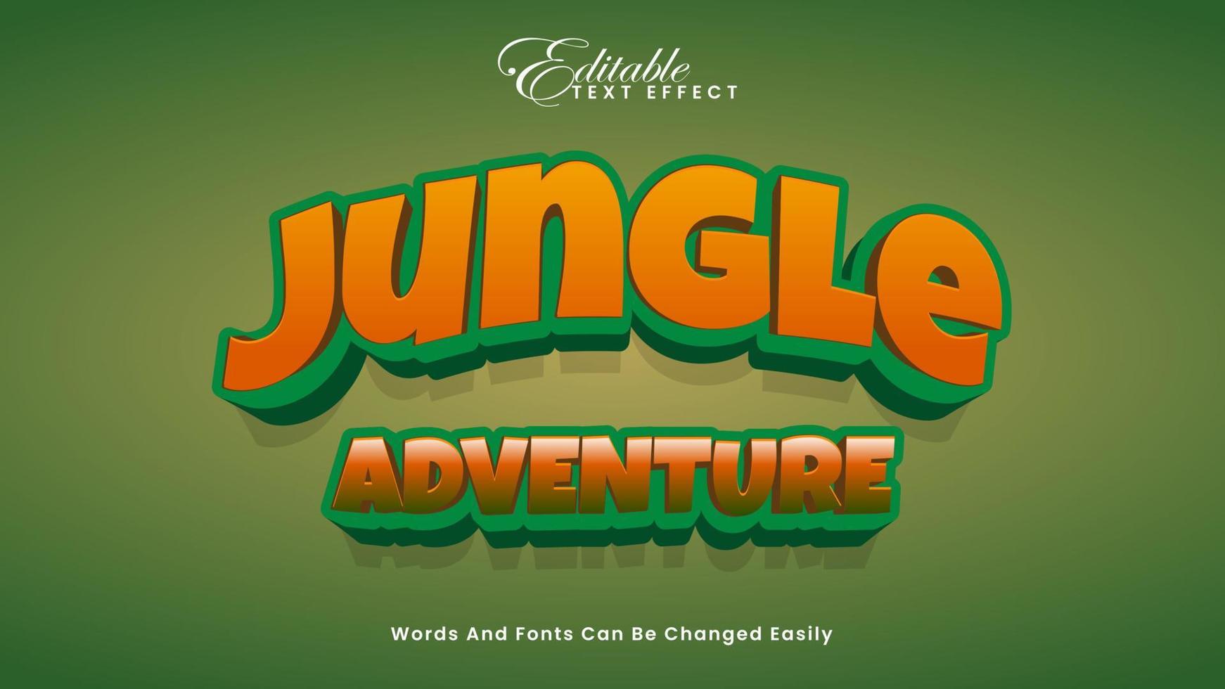 Jungle Adventure Editable Text Effect Vector