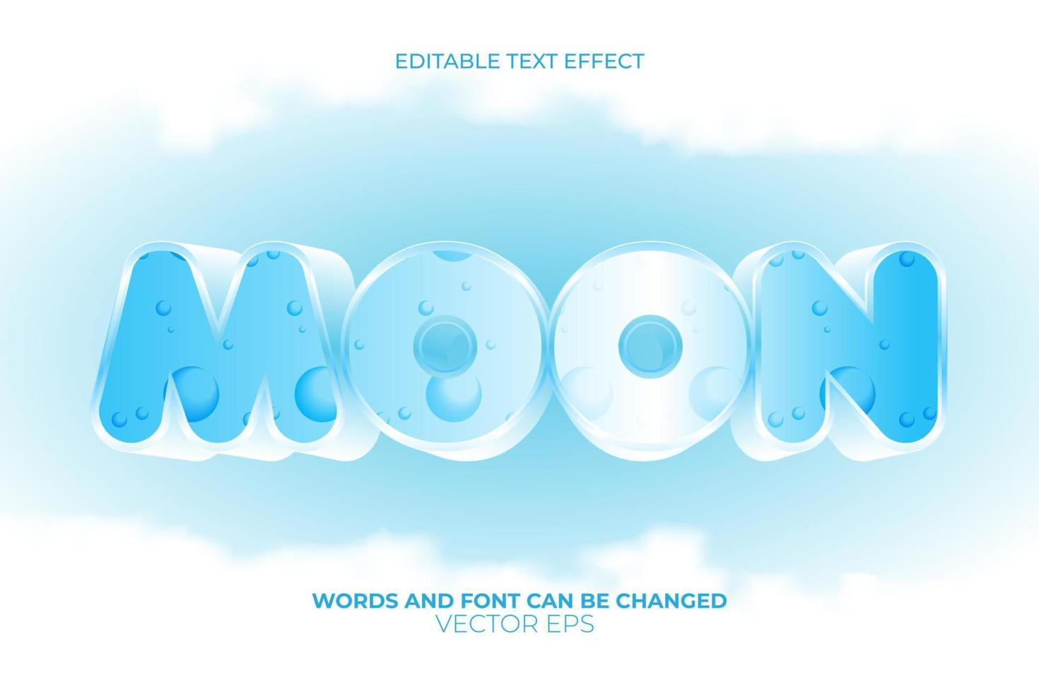 Moon Text Effect Vector Editable