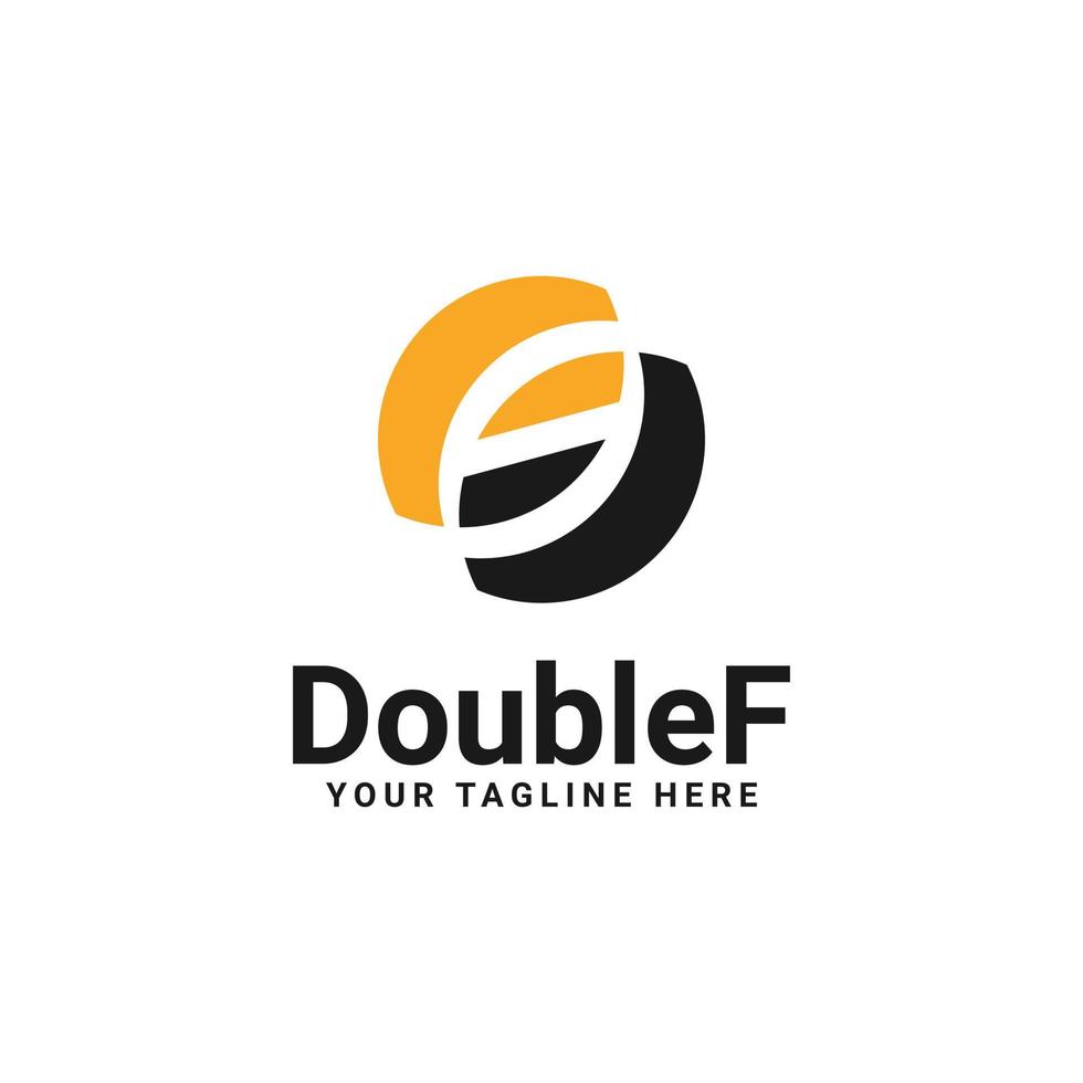 diseño de logotipo de monograma de letra doble f vector