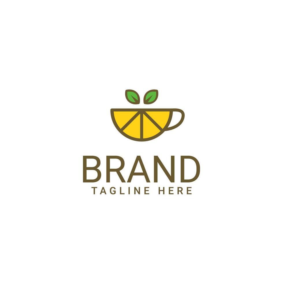 Lemon Tea Mug Logo Design Symbol vector