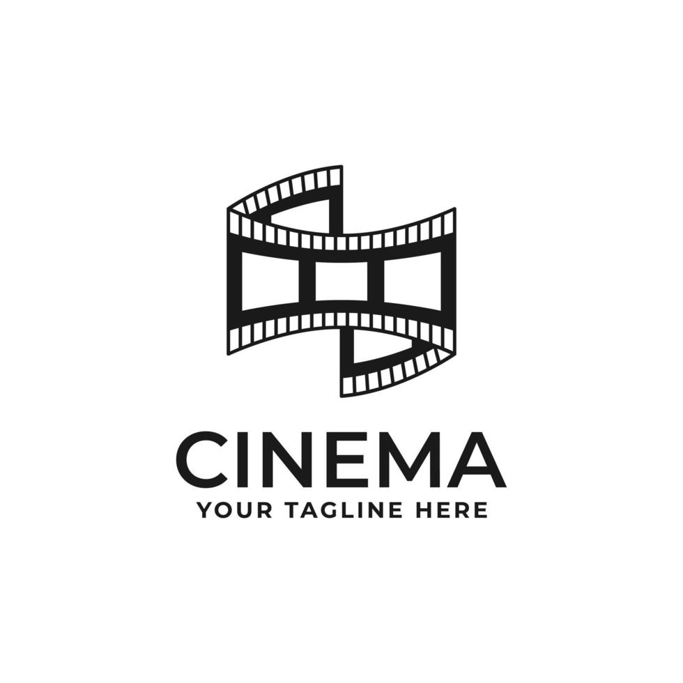 filmstrip cinema logo concept vector design