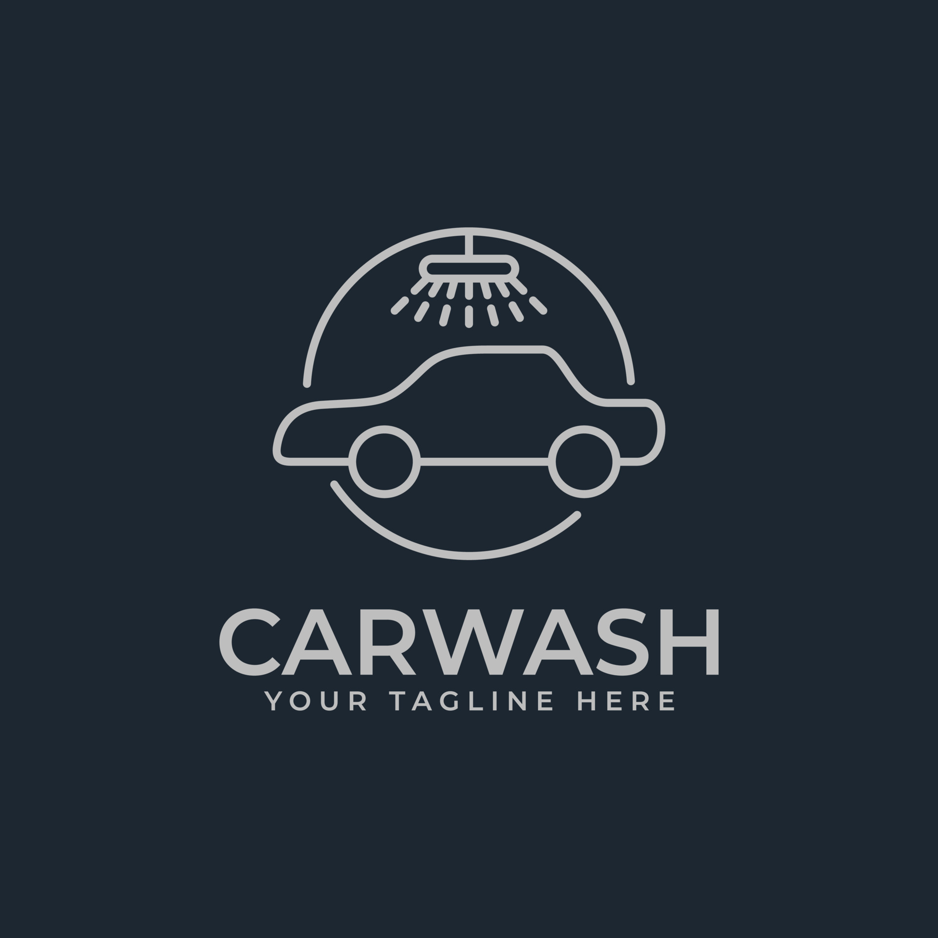 Minimalist Car Wash Logo Design With Line Art Style 4914179 Vector ...