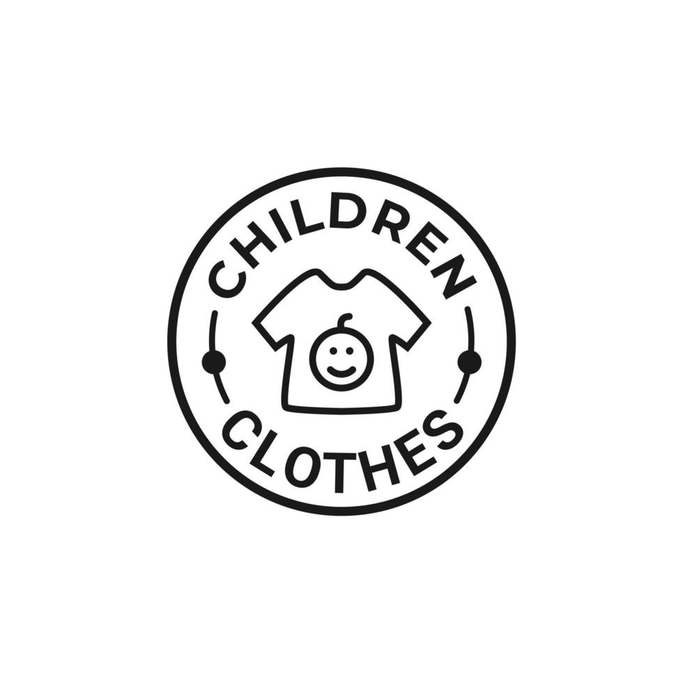 Cute Stamp Logo Design With Line Art for Baby Shop vector