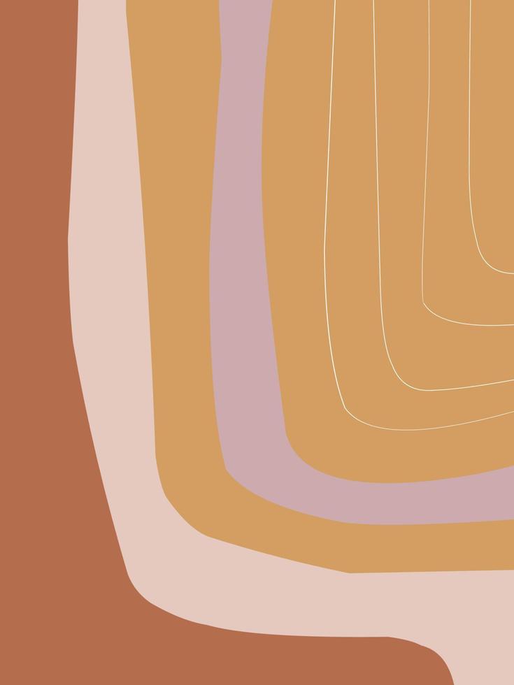 Stylish templates with organic abstract shapes and line in nude colors. Pastel background in minimalist style. Contemporary vector Illustration. Neutral background in minimalist style