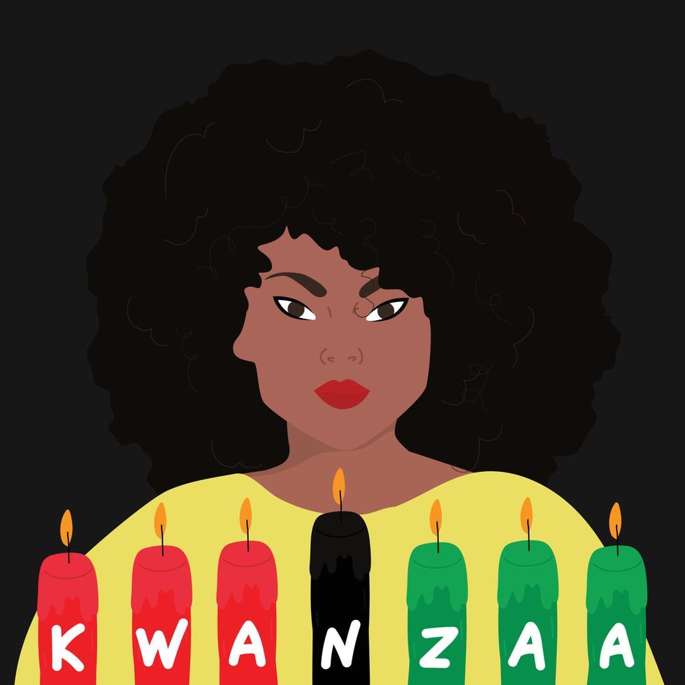 Kwanzaa greeting card vector