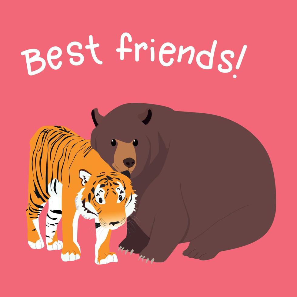 Tiger with bear vector