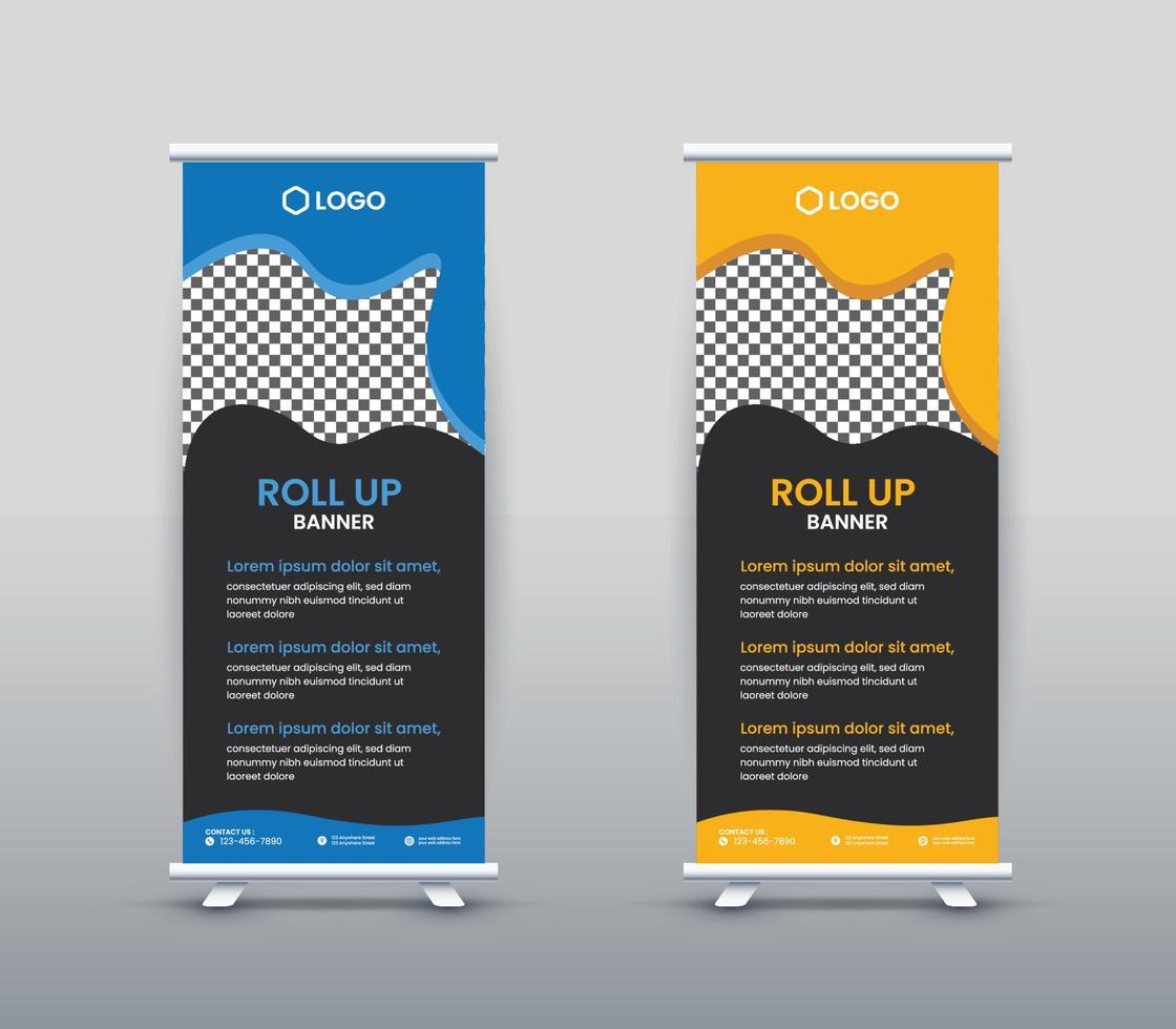 Corporate Roll up Banner design vector