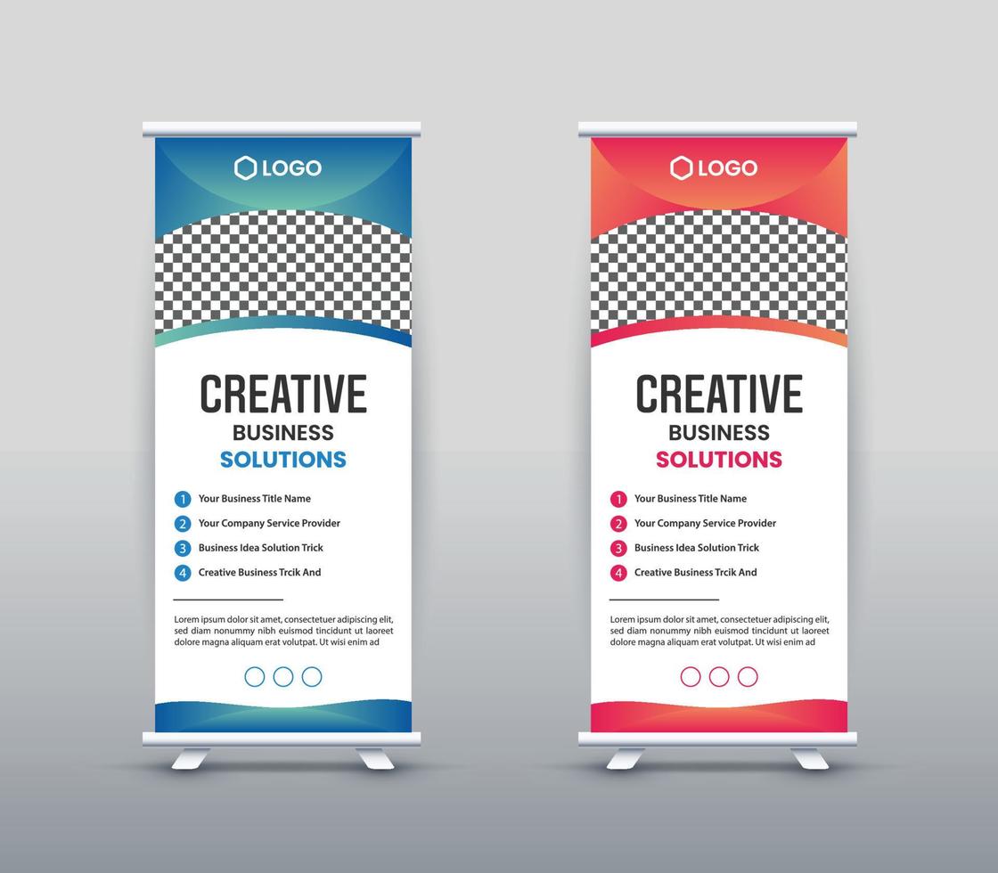 diseño de banner enrollable moderno y creativo vector