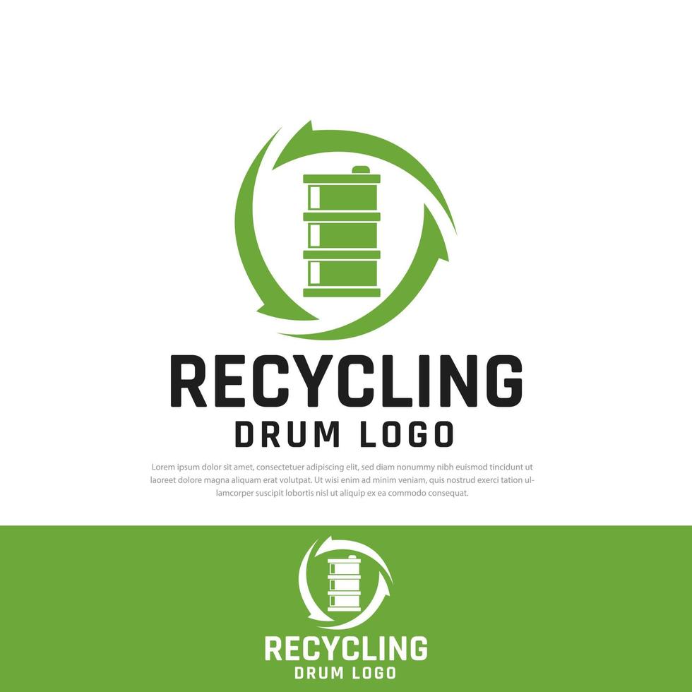 Recycled oil barrel logo illustration symbol design, icon can be used.business vector