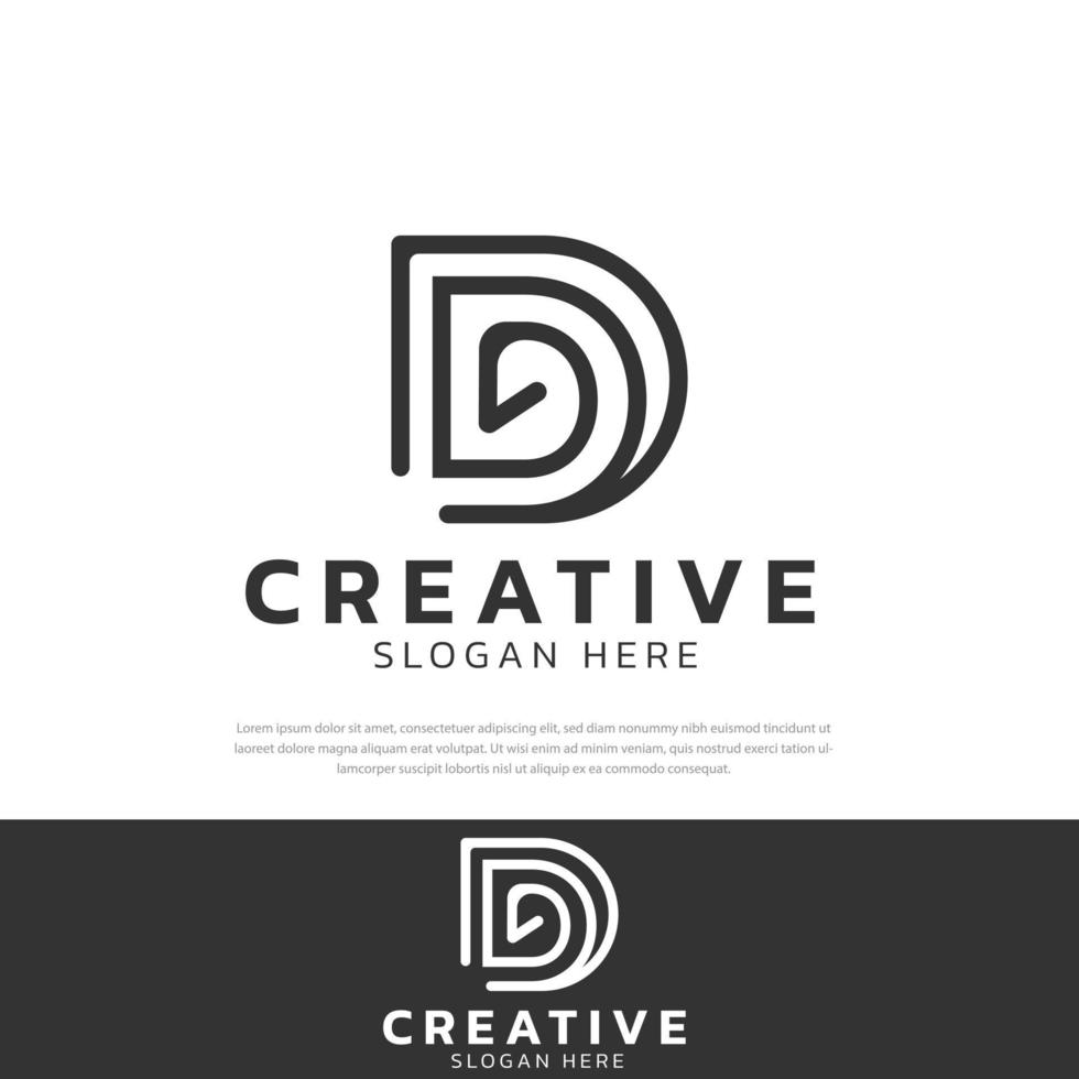 D line style logo design template business symbol design icon vector