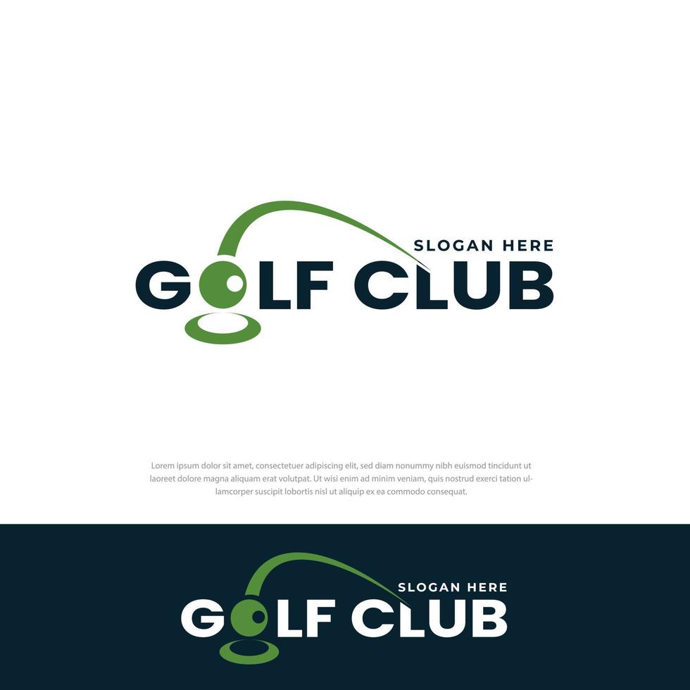 logotipo de signo de palabra de club de golf, plantilla de diseño, símbolo, icono, bola vector