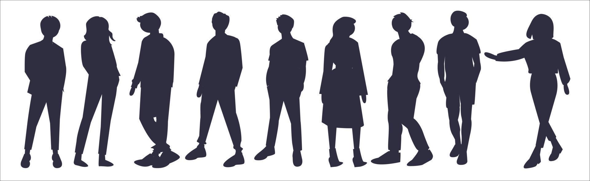 male and female anonymous person silhouettes Vector. People silhouettes Portraits illustration man women. vector