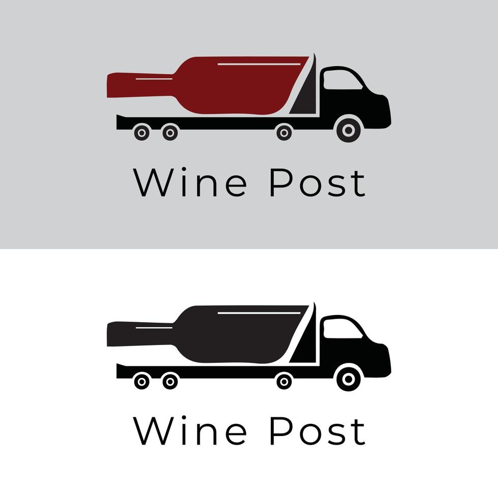 Plantilla de diseño de icono de logotipo de entrega de bebida de vino. vector