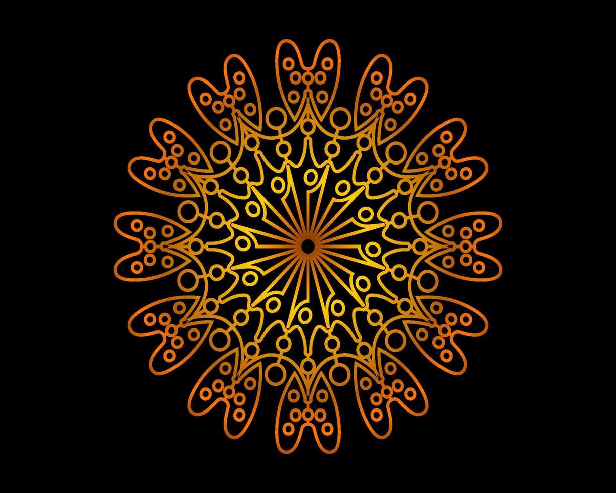 luxury gold ornamental mandala design on Black background vector