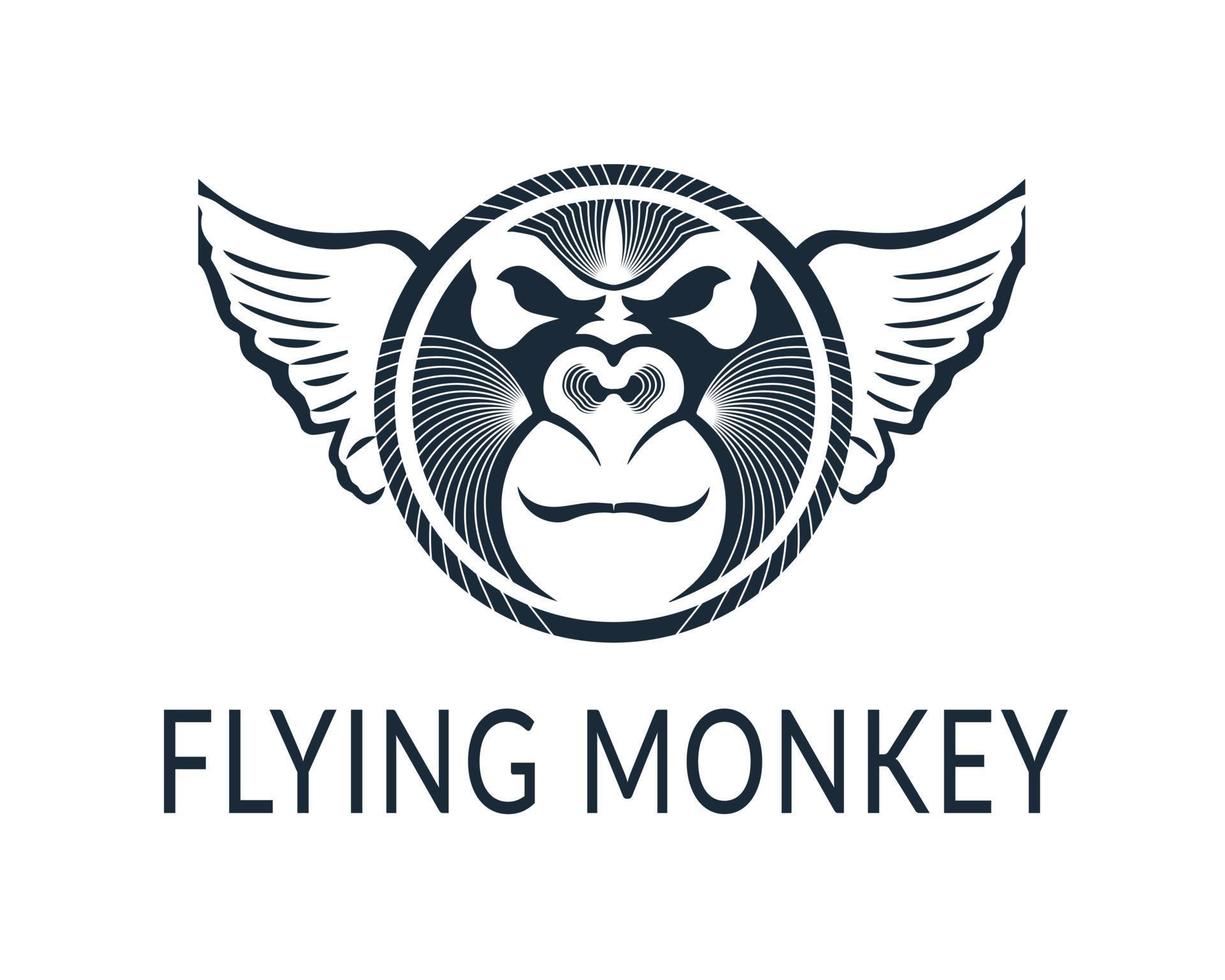 flying monkey logo icon design. black illustration vector