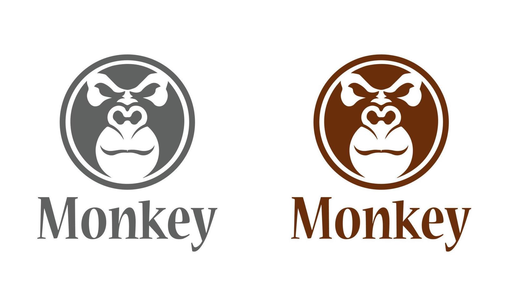 monkey logo icon design vector template white illustration background