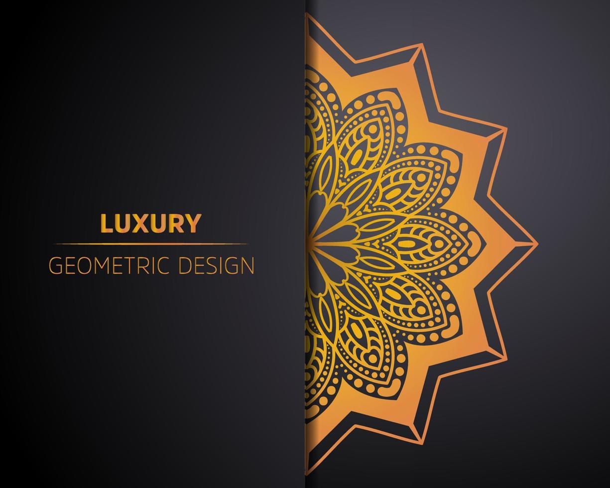 Luxury gold ornamental mandala background. arabesque pattern arabic islamic style print design. vector