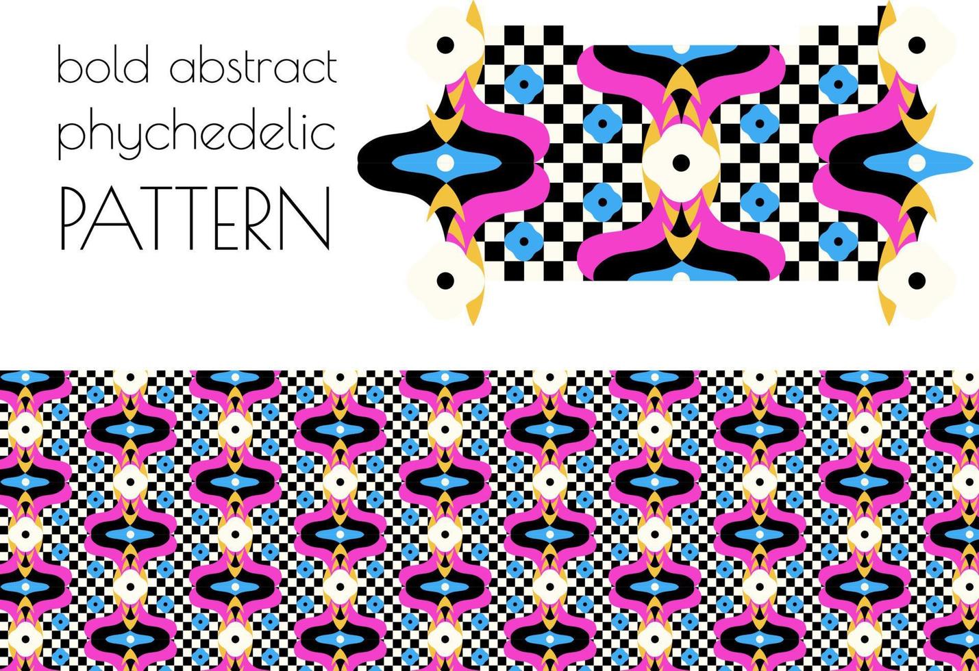 bold abstract phychedelic pattern vector