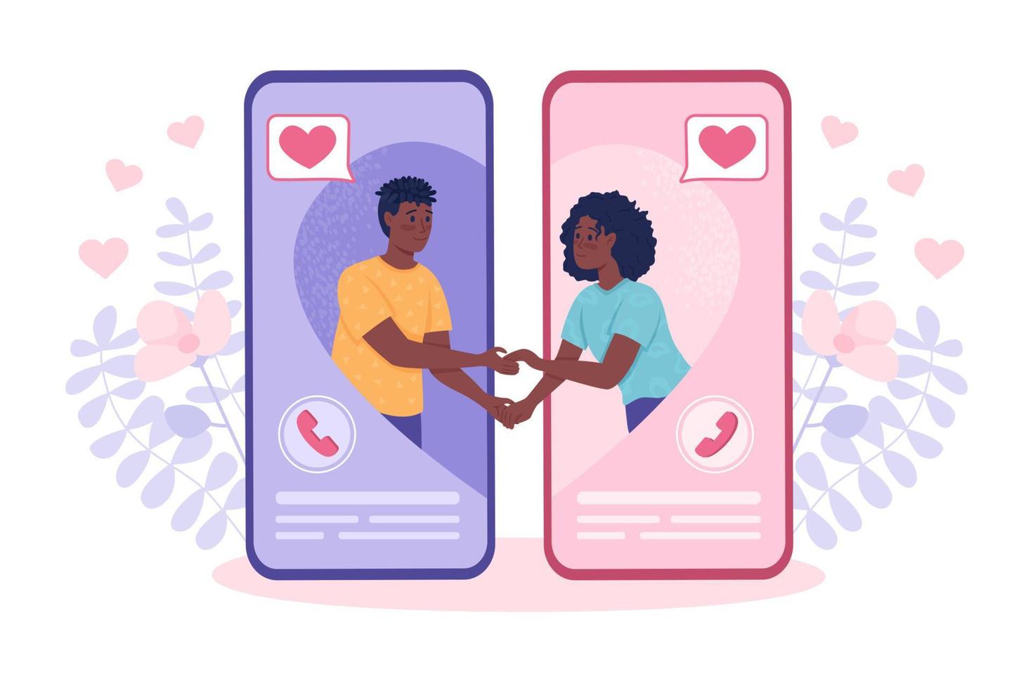 Developing long-distance relationship flat concept vector illustration