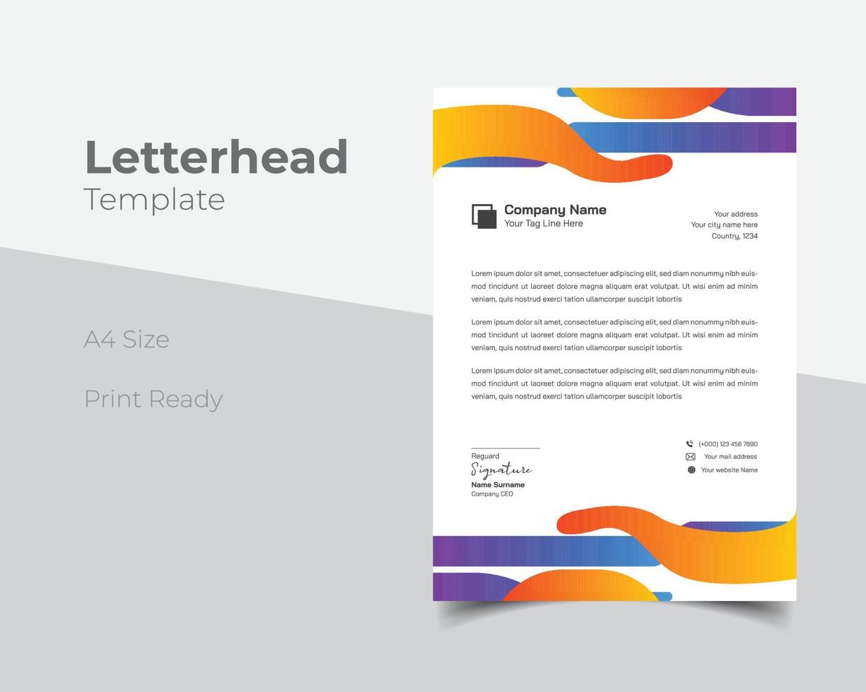 Modern business letterhead template vector