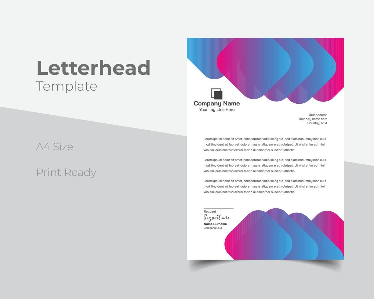 Modern business letterhead template vector